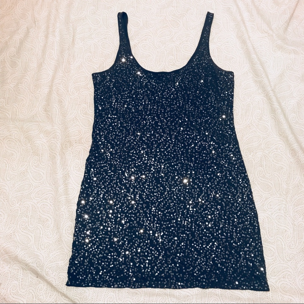 Super Sparkly Gray Tank Top! EUC